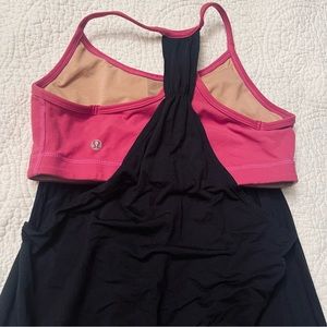 Lululemon pink/black tank top